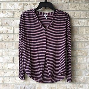 Splendid Striped Long Sleeve Top Shirt Size Small